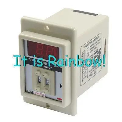 

Free Shipping AC/DC 12V 2 NO 2 NC DPDT 1-99 Minute 99m Time Delay Relay Timer ASY-3D