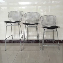 Минималистский современный провод Кухня барный стул, табурет счетчик хромированное железо металла и ПУ подушка к обеденному стулу 63/70/76/83 см в высоту