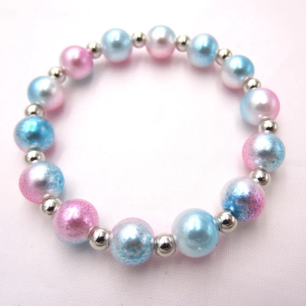 2PCS Lot New Item Beautiful Girls Pearl Bracelet Stretch Toddler
