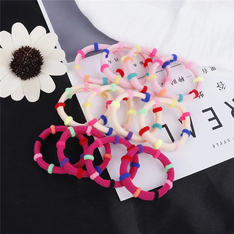 

12pcs/lots Colorful Rubber Elastic Headbands Cute Hair Ring For Girls Elastic Hair Bands Children Ties Hair Accessories