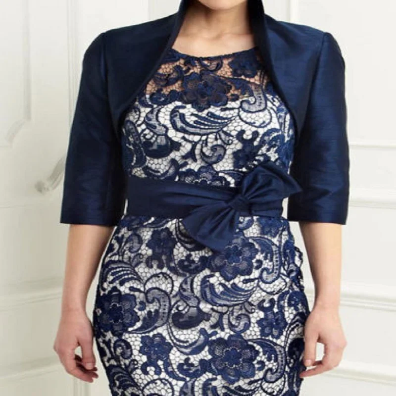 

2016 Cheap Women Formal Evening Dress 2 sets Free Jacket Mother of the Bride/Groom Outfit knee