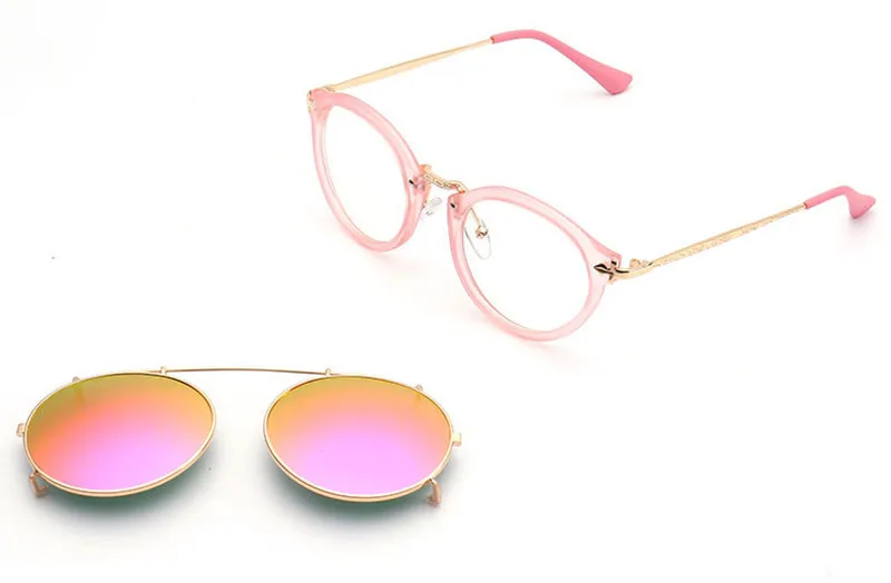 Винтажные очки shauna женские круглые солнцезащитные очки в стиле стимпанк мужские флип-съемные линзы зеркальные линзы/прозрачные линзы