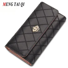 Famous Brand Designer leather wallet women long coin purse bag clutch credit card holder high quality ladies purse 8 colors 5