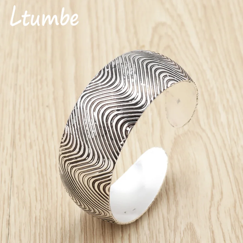

Ltumbe New Bohemian Cuff Bangles Vintage Punk Carved Wave Bracelets & Bangles for Women Jewelry Handmade Femme Bijuterias Gypsy