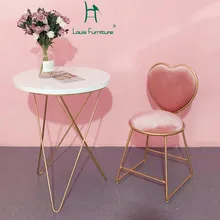 Луи Мода барный стул для кафе Северное сердце розовая девушка сердце творческая личность комод со стулом розовый барный стул