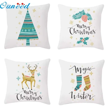 

4pcs Tree Deer Sequin Pillowcase Pillows Case Cover Lips Eyelash Black White Gold Bedroom Christmas Home Decorative Christmas1N2