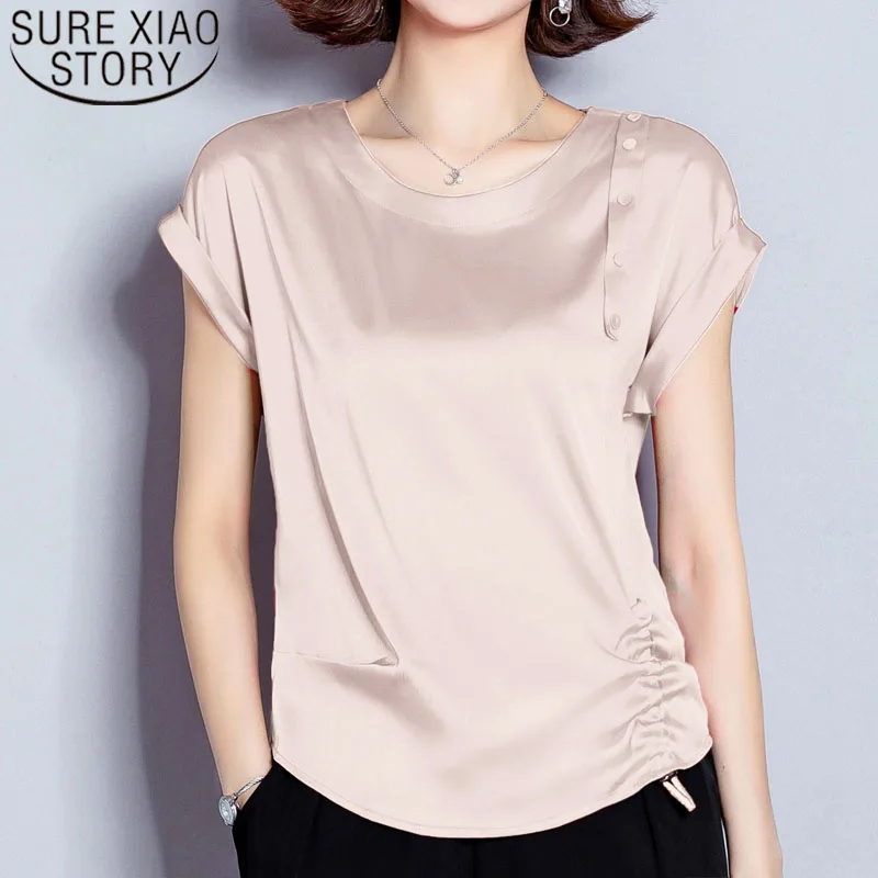 

Blusas mujer de moda 2019 ladies tops short sleeve plus size tops women shirt red and green blouse for women Solid 4818 50