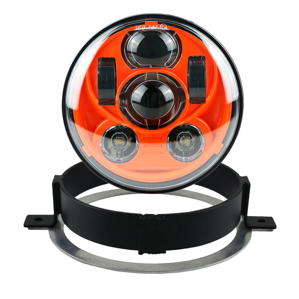 

5.75 Inch Motorcycle Projector LED Headlight with bracket and Hard Ware Ring Plug in Play for Honda VTX1300/1800