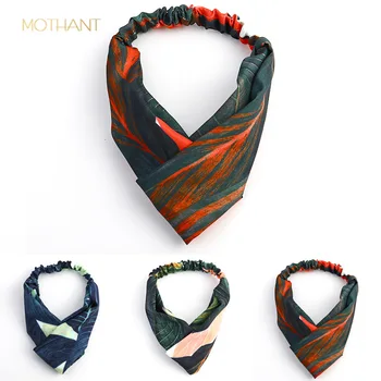 

Korea ins summer vacation wind cross wide side banana leaf hair band leaf fabric stretch hair accessories headband