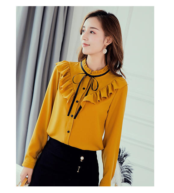 FREE SHIPPING Spring Autumn 2019 Women White Shirt Long Sleeve Shirts ...