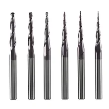 Fresa de extremo cónico de carburo sólido de tungsteno, cortador de fresado de Metal y madera, fresadora CNC de 4mm, 6mm y 8mm