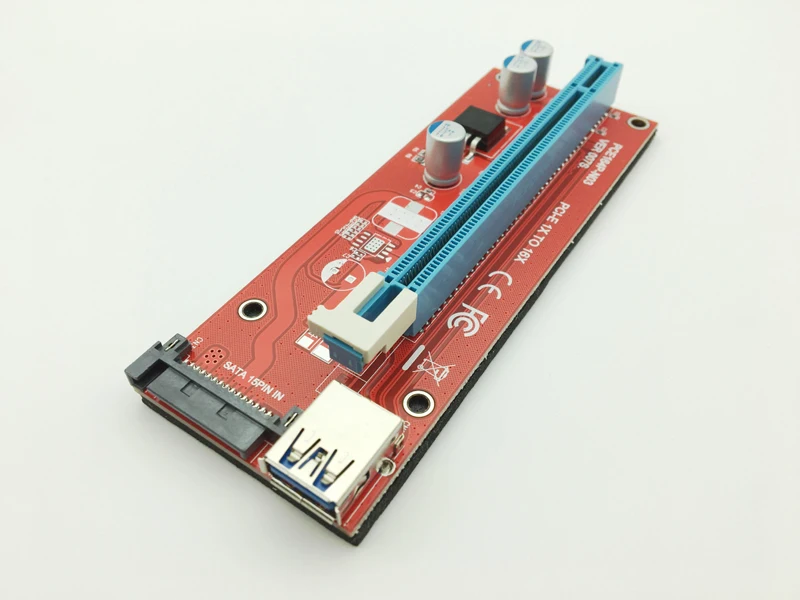Карта расширения Riser Red VER007S PCI Express 1x до 16x E удлинитель USB 3 0 кабель 15pin SATA для