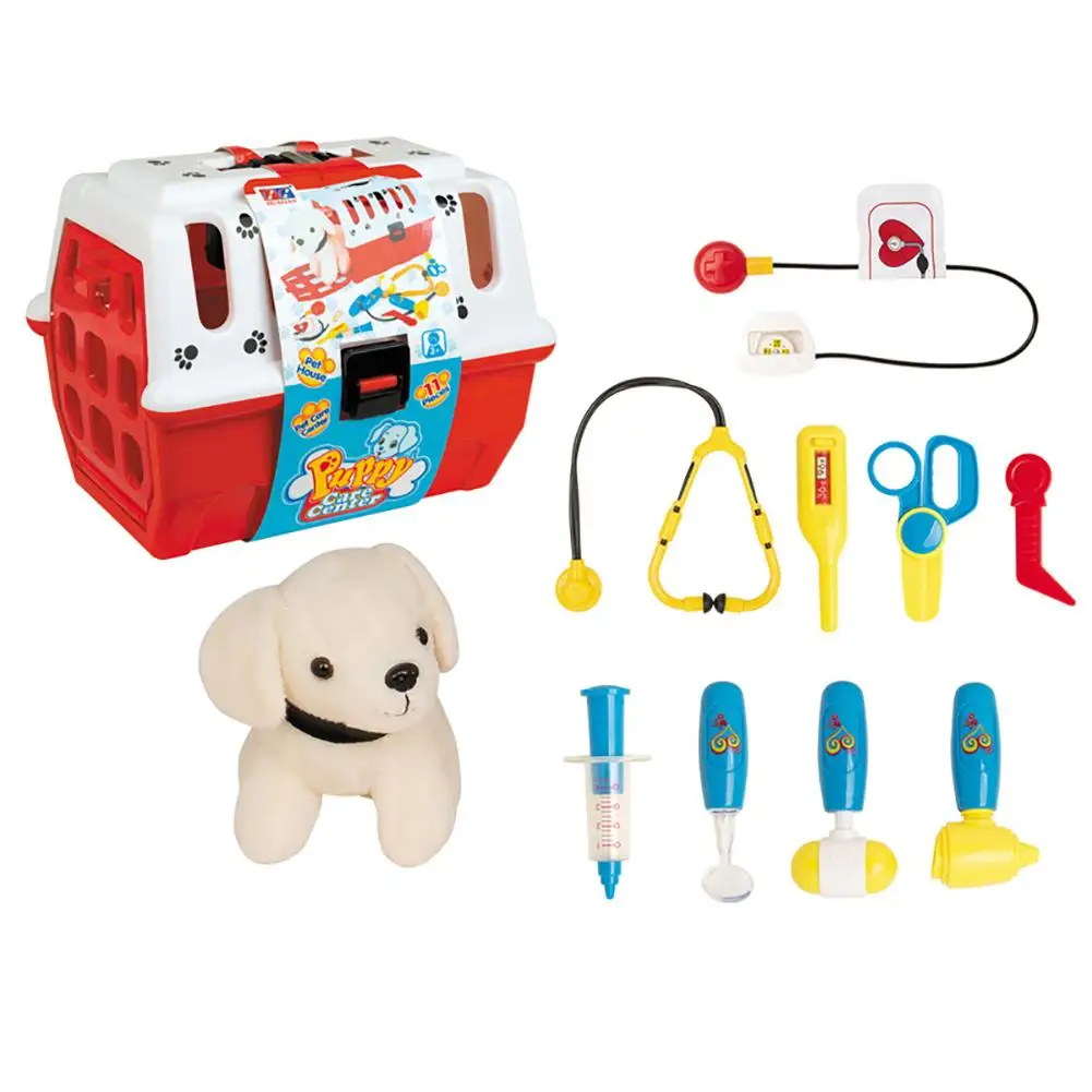 kids toys Colourful doctor Set Veterinarian pretend play Doctor toys Set with Plush Dog Care Accessories Toys for children