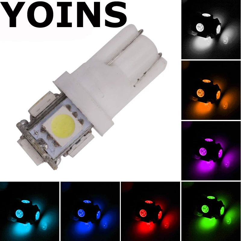 

Promotion 2x Car LEDs light Clearance lights T10 5 LED LIGHT Car Auto LEDS T10 194 W5W 5050 Wedge Light Bulb Lamp 5SMD White