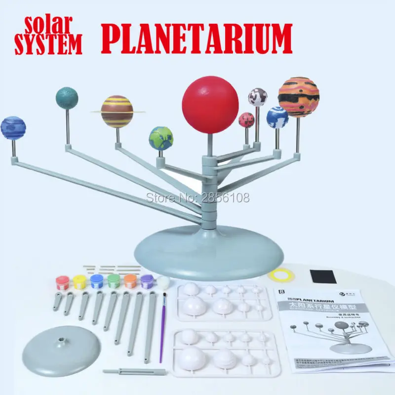 DIY моделей уменьшенного масштаба девять планет имитация солнечной Системы модель «планетарий» комплект научно-Пособия по астрономии проект детские развивающие игрушки, игрушки для детей