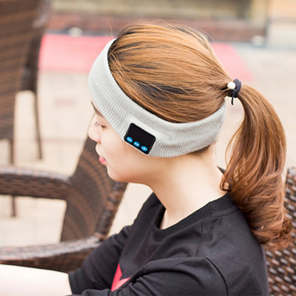 

Headband for Bluetooth Built-in Wireless headphone Speakers Knitted Washable Detachable Handsfree Yoga Running Headwear