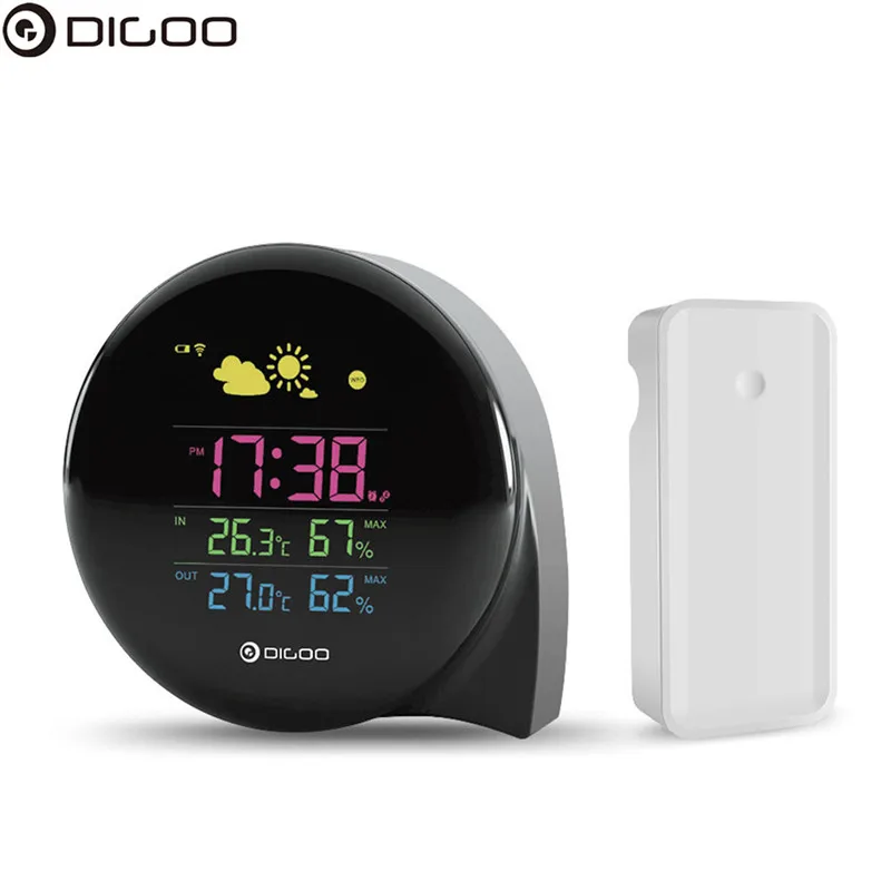 

DIGOO DG-THS02 Mini Comma Weather Station Digital LED Screen Thermometer Hygrometer Weather Forecast Snooze function Temperature