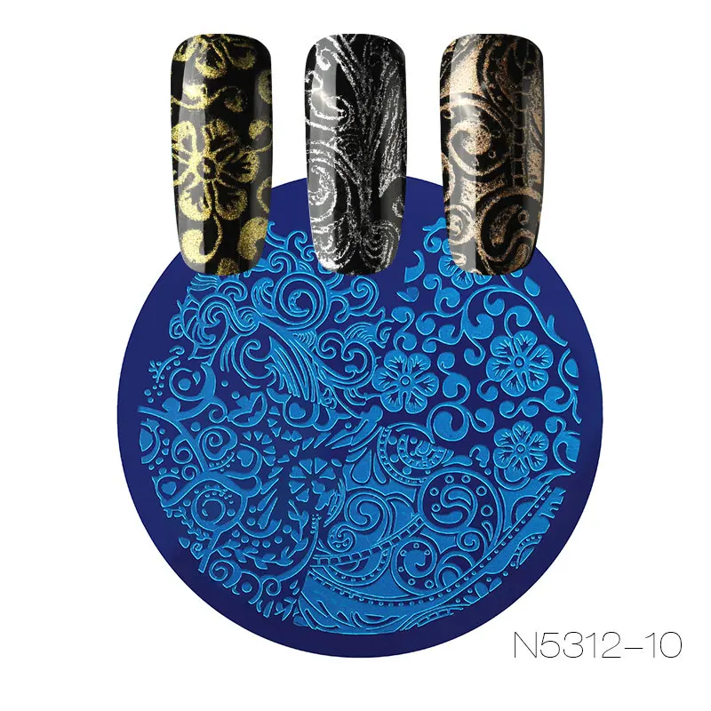 ROSALIND дизайн ногтей штамп штамповочная пластина из нержавеющей стали шаблон для ногтей 20 видов стилей на выбор маникюрный трафарет Инструменты штамповка - Цвет: N5312-10