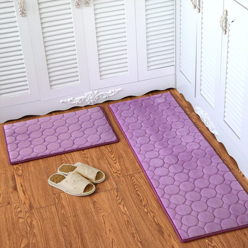 Zeegle кухонные коврики Противоскользящий коврик для гостиной Детская спальня ковер прикроватные впитывающие коврики напольные коврики пенные коврики с эффектом памяти - Цвет: purple