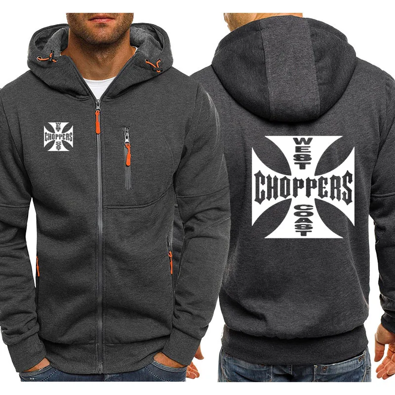  Spring Autumn Sweatshirt West Coast Choppers Hoodies Men Streetwear Fleece Zipper Hooded Jacket Hip