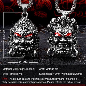 

Steel soldier new arrival Yamantaki Asia Buddha design pendant necklace stainless steel unique punk popular jewelry fortune gift