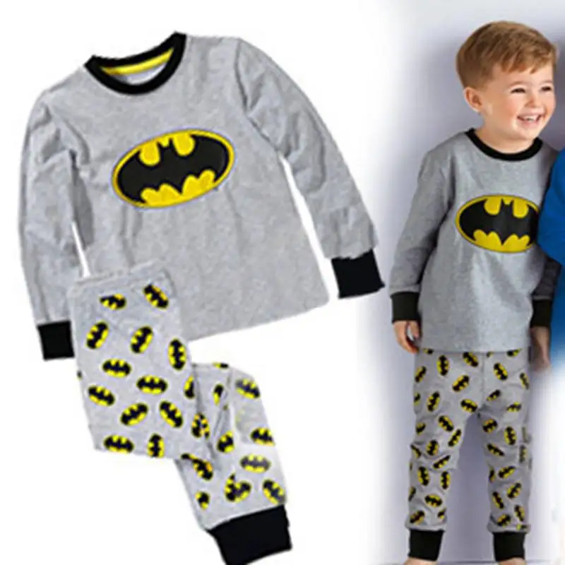 Новая осенняя хлопковая пижама из 2 предметов с рисунком для маленьких мальчиков одежда для сна пижамный комплект