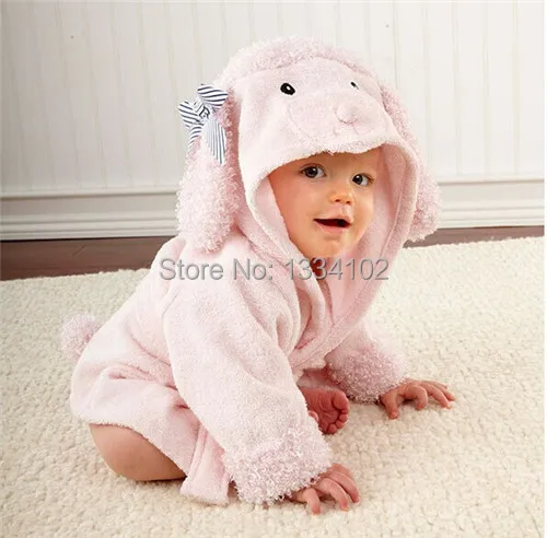 

Retail boy girl Animal Baby bathrobe / baby hooded bath towel/kids bath terry children infant bathing / baby robe HoneyBaby