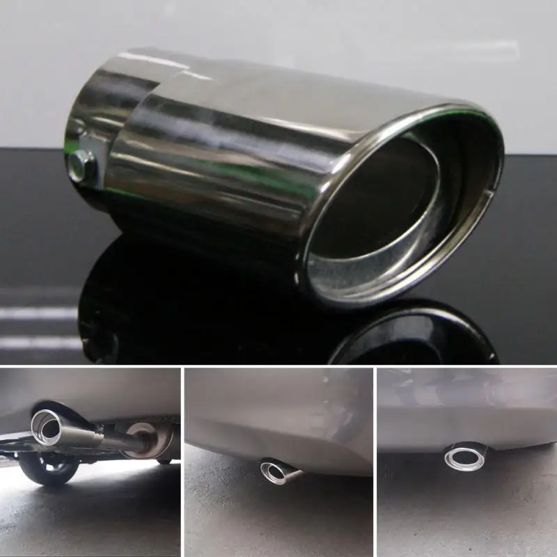

2019 Universal Car Exhaust Tip Stainless Steel Pipe Chrome Trim Modified Car Tail Throat Liner Exhaust System hot