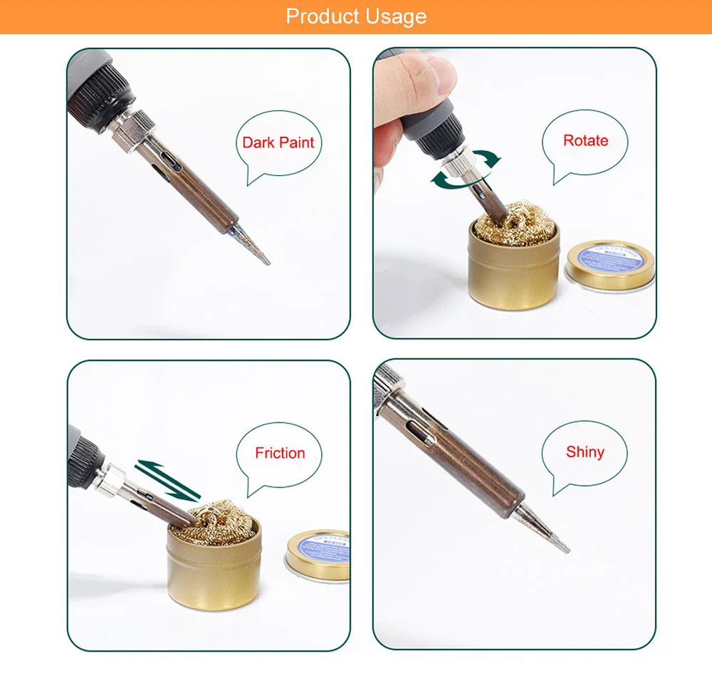 60W Soldering Iron Set Electric Soldering Iron Tips Cleaner Flux Solder Paste 220V 110V solder kit Adjustable Temperature Repair (4)