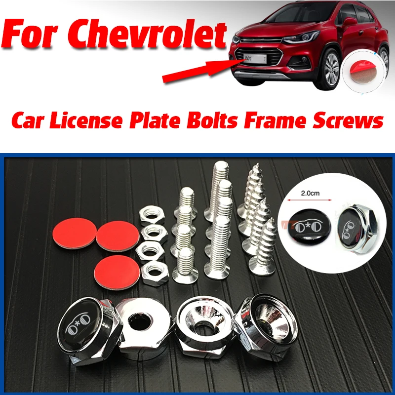 

New Bolts Car License Plate Frames Tag Cap Screw Caps For chevrolet aveo t250 t300 cruze captiva orlando spark sonic accessories