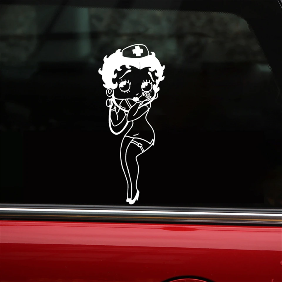 Betty Boop Nurse Cartoon Decor Vinyl Stickers Decals Car-Styling Creative Fashion Waterproof Car Body Wall Stickers 7.6cm18 (4)
