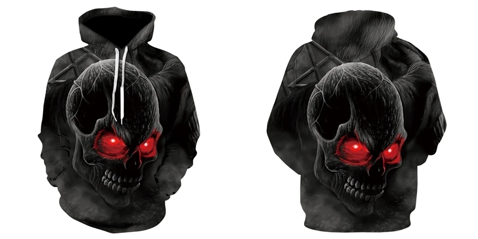 Hot hoodies Ghost red eye skull 3d series hoodie men's fashion winter spring sportswear hoodie sweatshirt jacket leisure tops