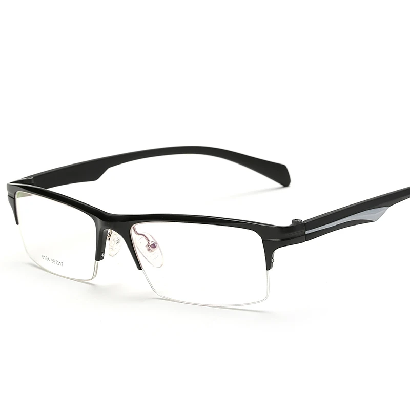 Rectangle Thin Eyeglasses Frames Clear Lens Fake Optical Glasses Alloy Square Semi rimless Half