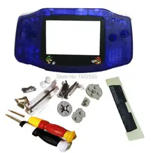 Полный комплект прозрачный синий супер дядюшка объектив пластиковый корпус на замену подходит для отверток ForNitendoGBAGameboyAdvanceX/Y