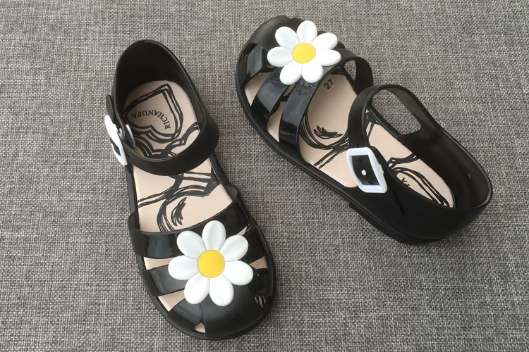 Mini Melissa/ г.; летние детские сандалии с цветочным принтом принца; прозрачные сандалии для девочек; дышащая обувь для маленьких девочек; сандалии MiniI; 14,5-17 см