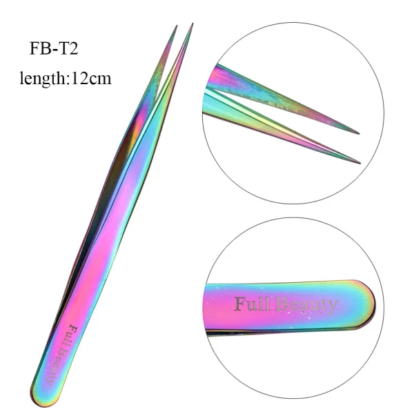 1pcs Eyelash Tweezers Curved Straight Chameleon Nail Nipper Fake Eyelashes Extension Manicure Makeup Nail Art Tools LAFB1-4-1 - Цвет: FB-T2