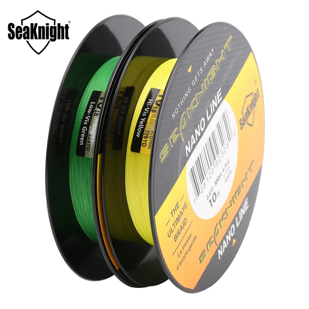 Seaknight نانو 300 متر 4 السواحل مجدولة الصيد خطوط PE المتعددة الشعيرات الصيد خط 4lb 6lb 8lb 10lb القطر 0.07- 0.12 ملليمتر