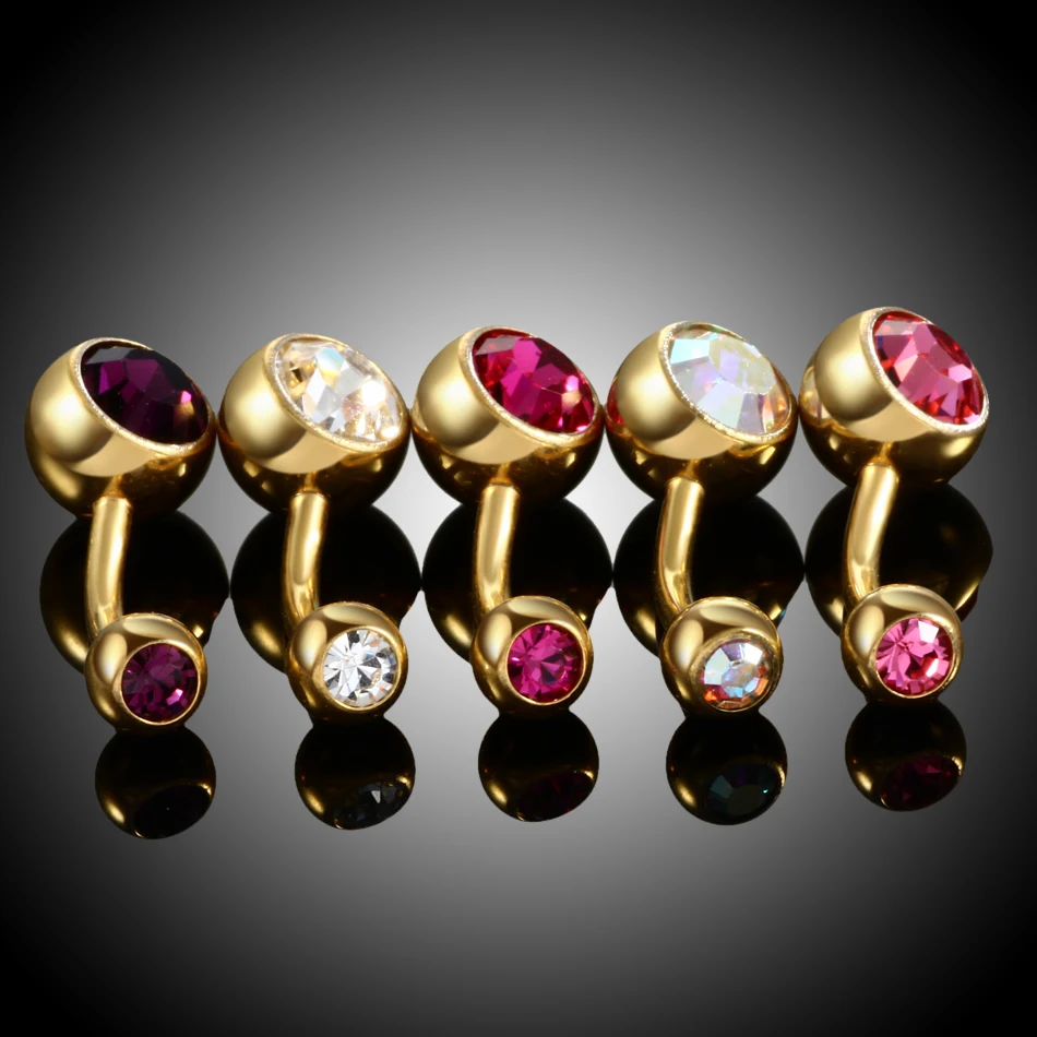 Новые сексуальные кольца G23, титановые кольца для пупка, ювелирные изделия для пирсинга в пупок, 14 г, блестящие ювелирные изделия для женщин