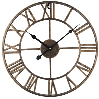 

40cm/50cm Modern Iron Pendant Clock Silent Retro Diameter Metal Roman Numerals Big Wall Clocks Relogio Horloge Murale