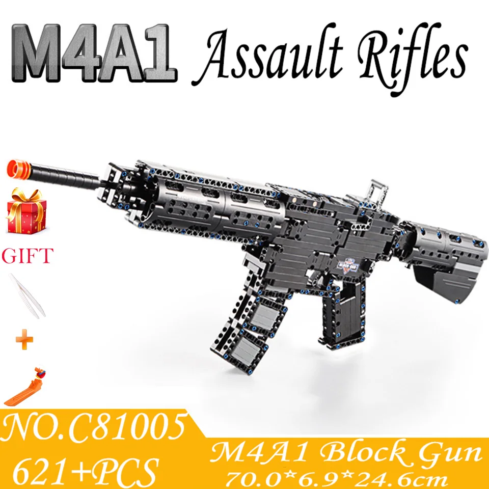 

M4A1 Revolver Pistol Power Gun SWAT Military Army Building Block Kid Outdoor Game Assemable Model Real CS Bricks Model Toy