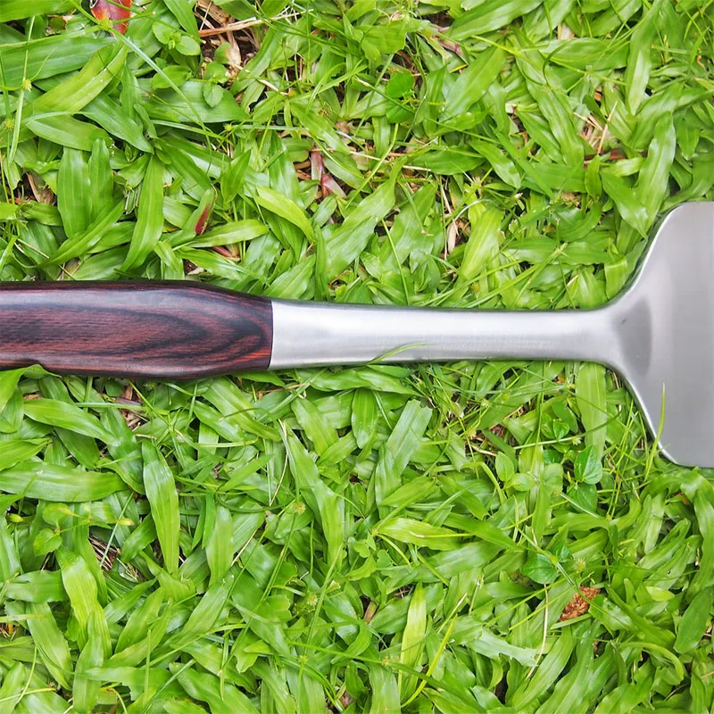1pcs Teppanyaki Turner Stainless Steel Barbecue Spatula Outdoor Avant Forged Spatula w/Pakkawood Handle Big Barbecue Grills Tool