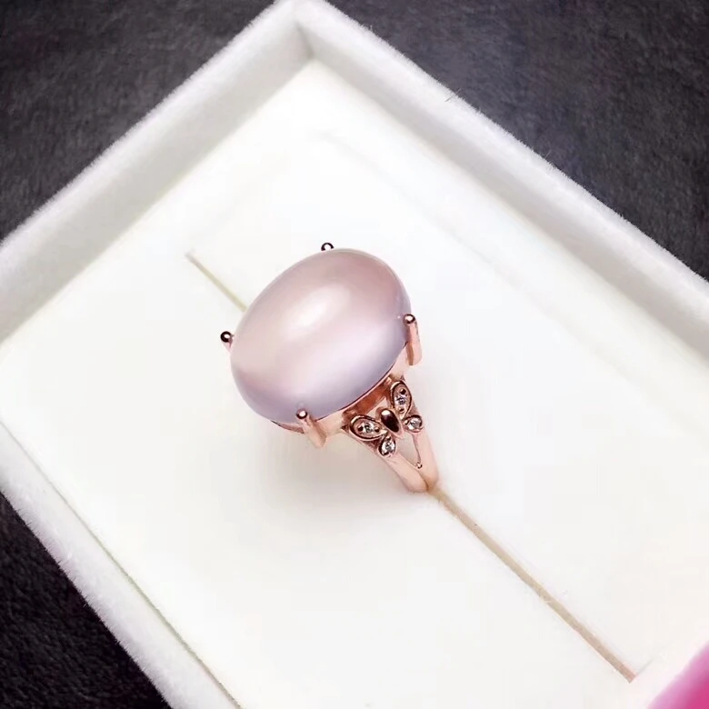 [MeiBaPJ, натуральный розовый кварц, драгоценный камень, Модный розовый камень, простое кольцо для женщин, настоящее 925 пробы Серебряное очарование, хорошее ювелирное изделие