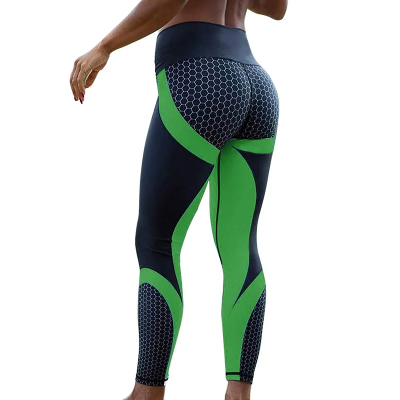 

Vertvie Printed Women Sport Leggings Honeycomb Push Up Yoga Pants Printed Fitness Leggings Workout Jogger Trousers Sports