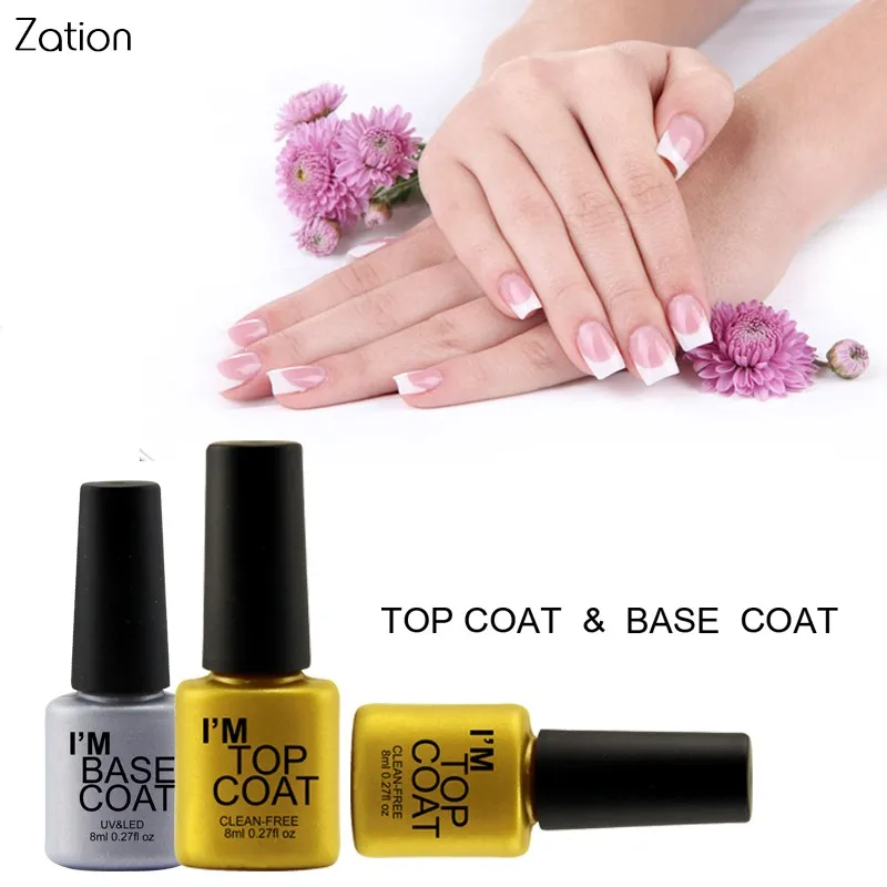 Zation Lacquer Hybrid Varnish Base Coat Top Coat Gel Nail Polish UV