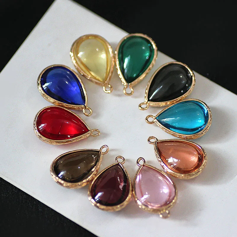 

10pcs/lot DIY drop water Charm size 14*22mm rhinestone pendants Hair Accessories DIY Jewelry Accessories for necklace handmade