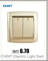 CHINT Electric 118 Type Switch Socket NEW5D Wire Drawing Gold Within Steel Frame One Gang Two Way Switches