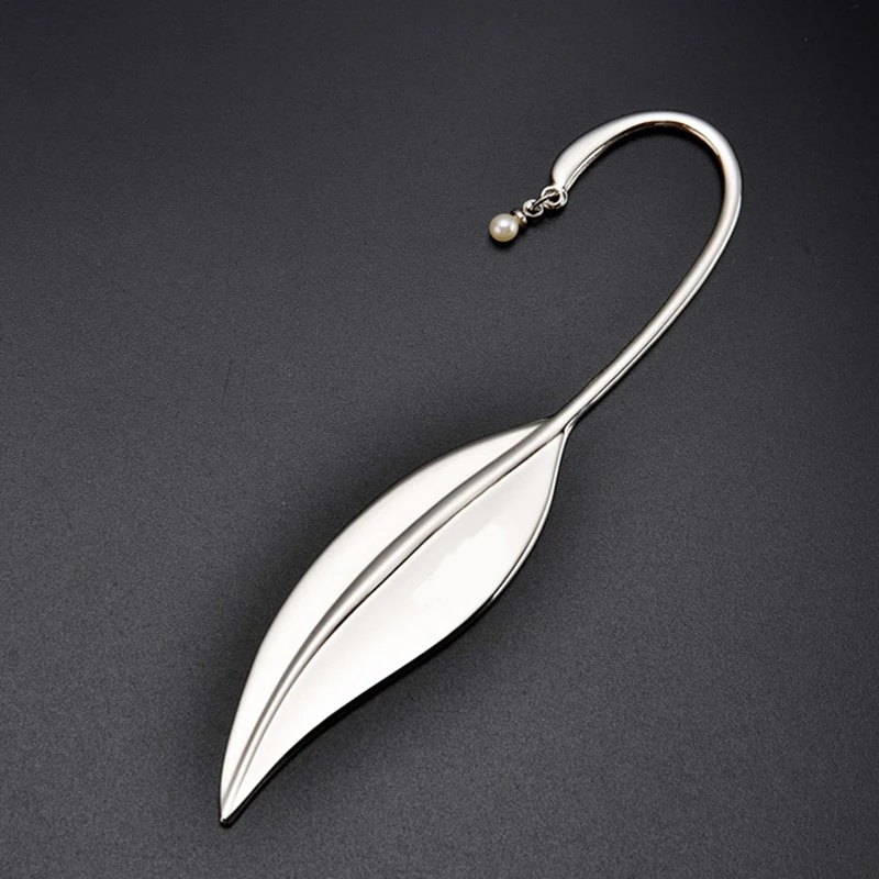 New Creative Fashion Elegant Willow Leaf Metal Sliver Bookmarks for Books School Student