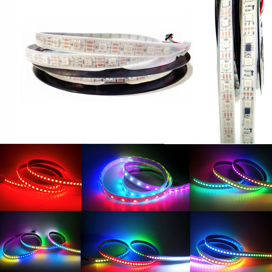 Светодиодная лента ws2811 ws2812 50 см/1 м/5 м водонепроницаемая светодиодная 5050 RGB