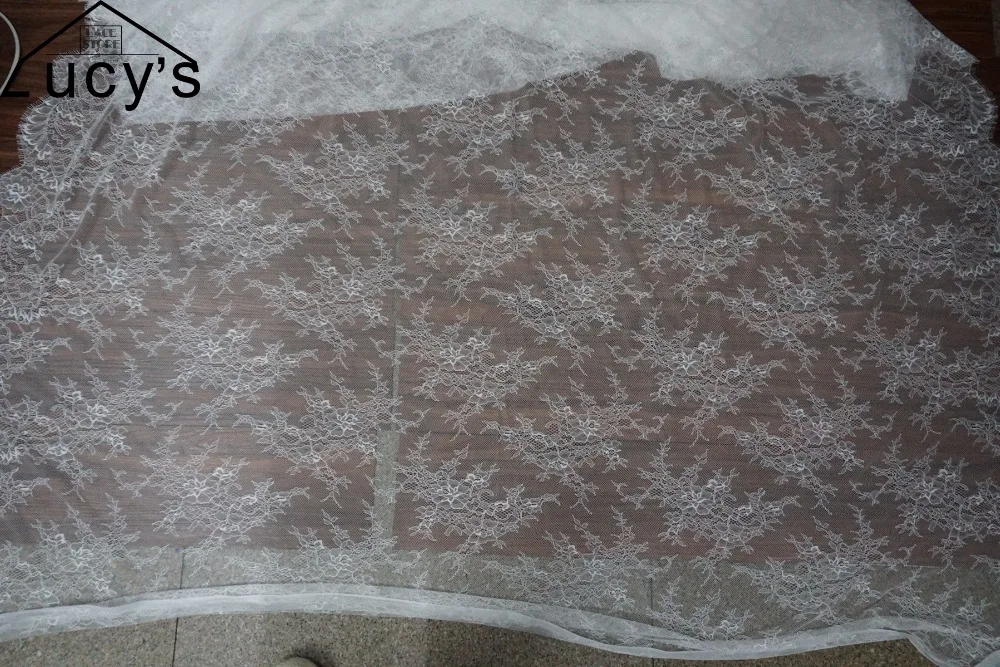 Для новые тонкие ресницы Шантильи французское кружево ткани для лоскутного шитья приятно! Хорошее качество женское длинное платье Шитье кружева 3 метра
