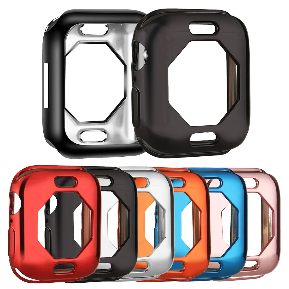 

New Design Soft Tpu Protector Case for Apple Watch 5 Series 5 4 Cover 40/44mm Octagon Plating Frame Bumper Watch Accessories